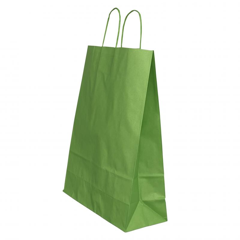 Punga Hartie Maner Rasucit 22 X 10 X 31 Cm Verde/Alb Papiroti