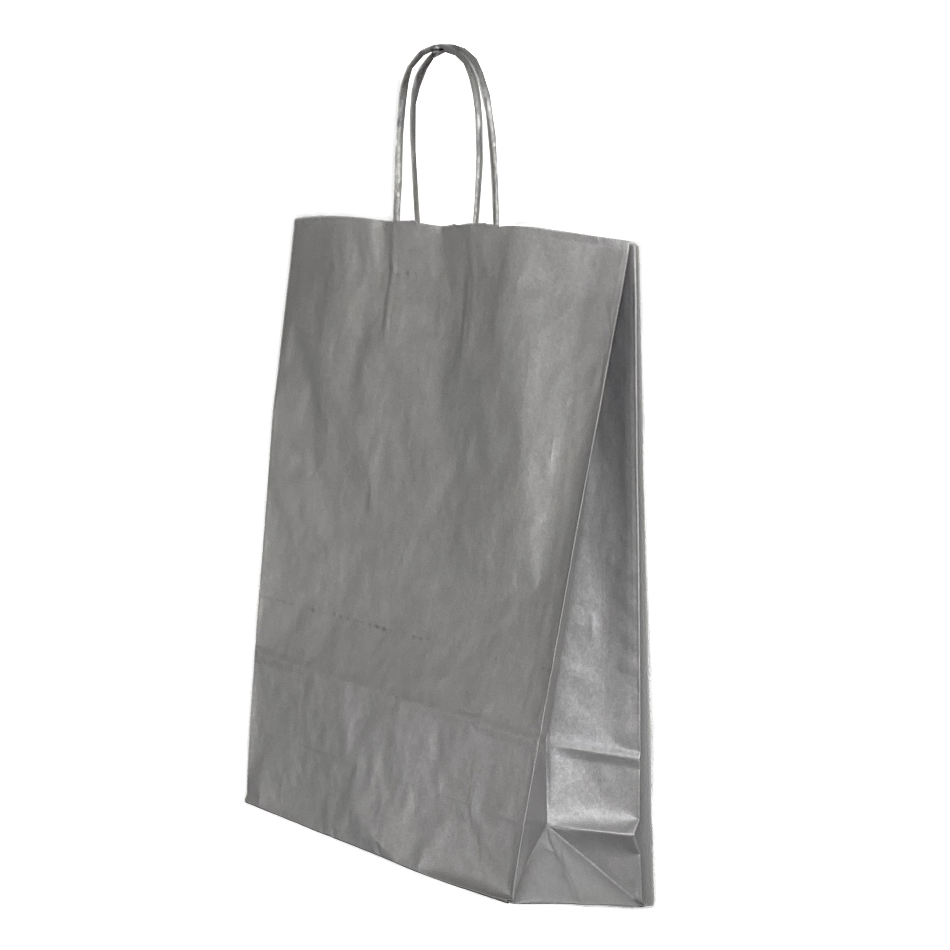 Punga Hartie Maner Rasucit 26 X 12 X 35 Cm Argintiu/Alb Papiroti