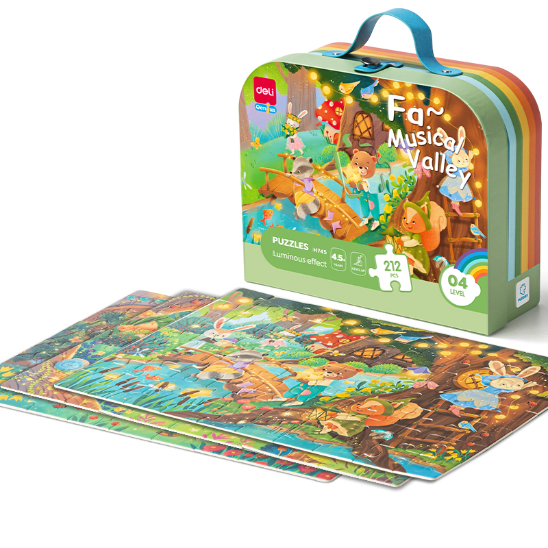 Puzzle geanta cadou 212 piese efect luminos valea muzicala 4.5+ deli