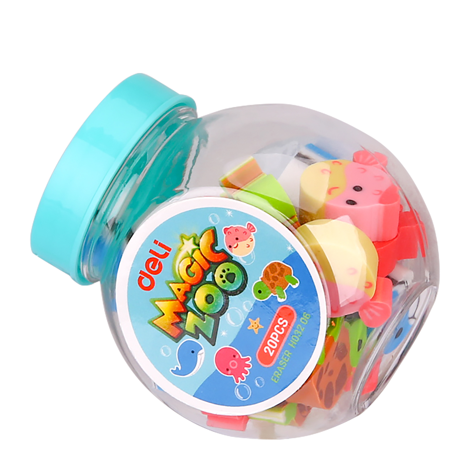 Radiere Creion Borcan 20 Buc Mini Zoo Deli