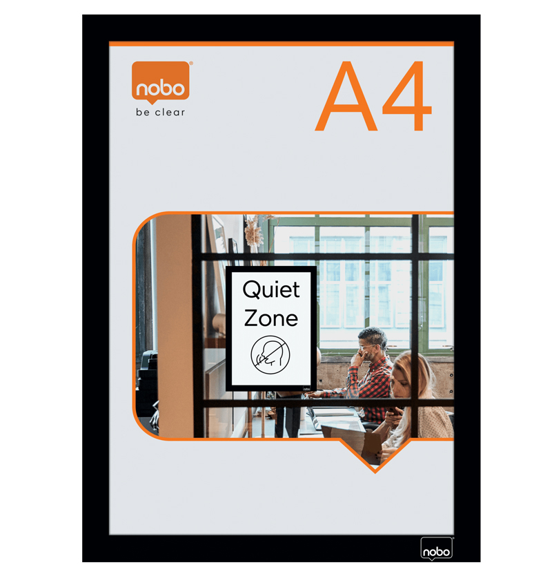 Rama Magnetica Autoadeziva A4 Neagra 2/Set Nobo