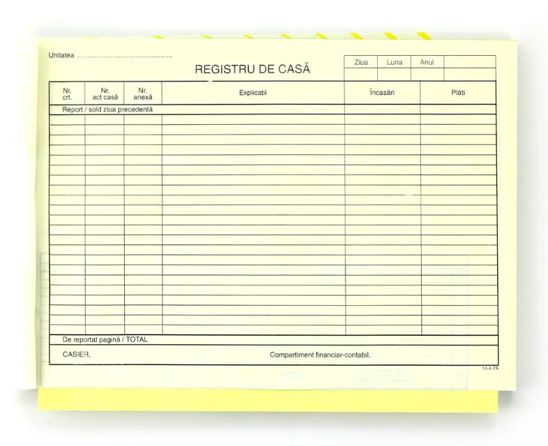 Registru Casa Model Nou Autocopiativ