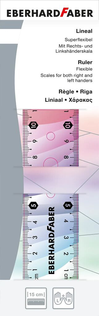 Rigla 15CM Flexibila Rainbow Eberhard Faber