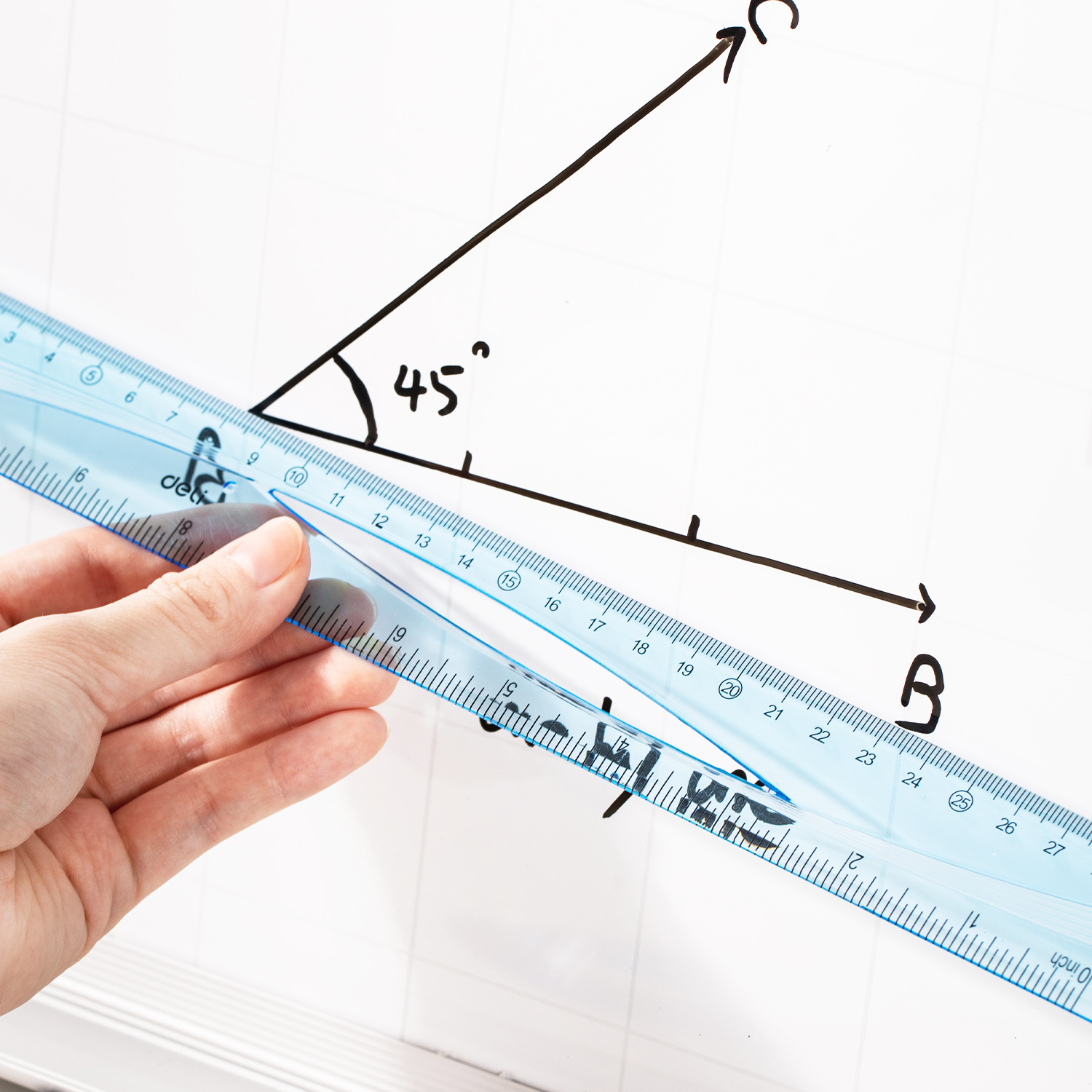 Rigla 30cm albastra transparenta deli [3]