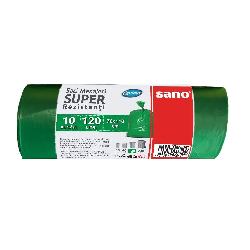 Saci Menajeri 120L 10/Rola Verzi Sano Optima