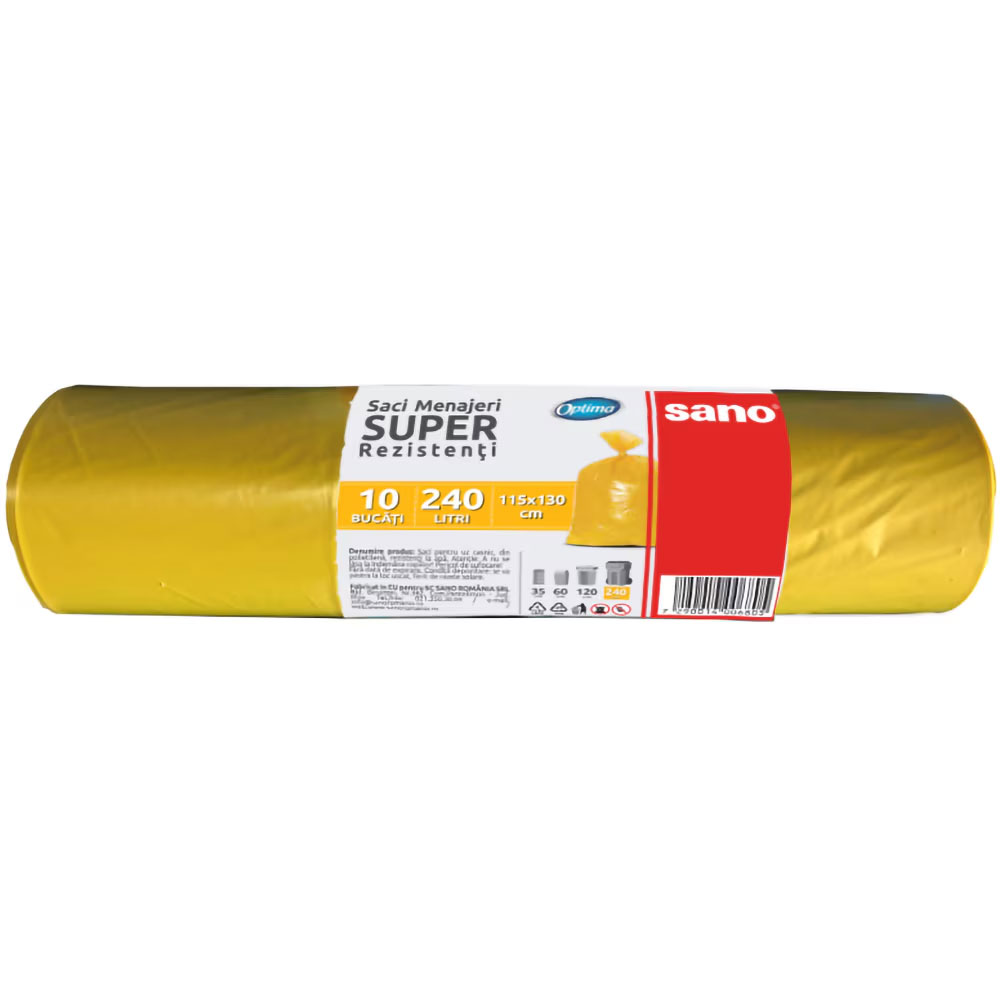 Saci Menajeri 240L 10/Rola Galbeni Sano Optima