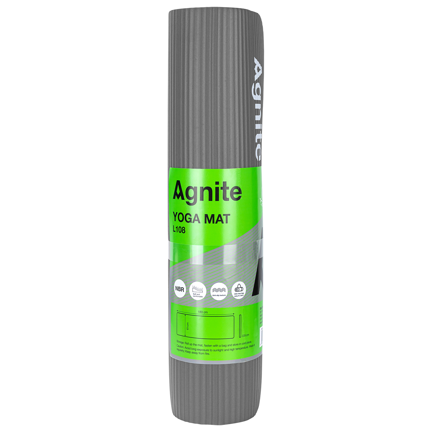 Saltea yoga 183*61*0.8 cm + husa transport agnite gri deli [1]