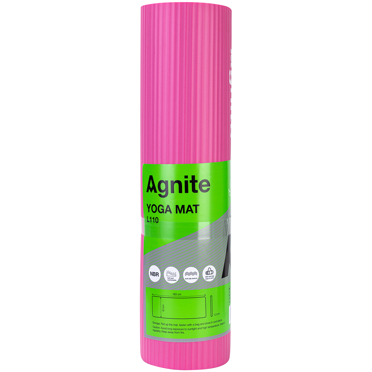 Saltea yoga 183*61*1 cm + husa transport agnite roz deli [1]