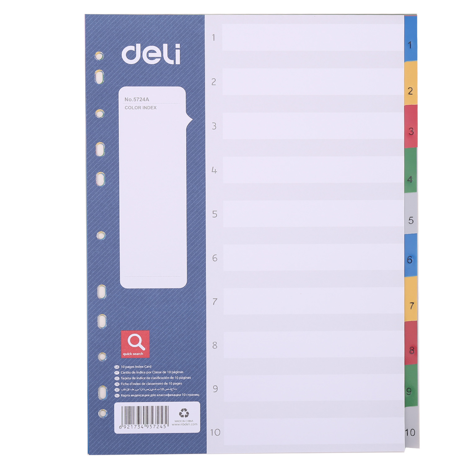 Separatoare Index Plastic 1-10 Deli