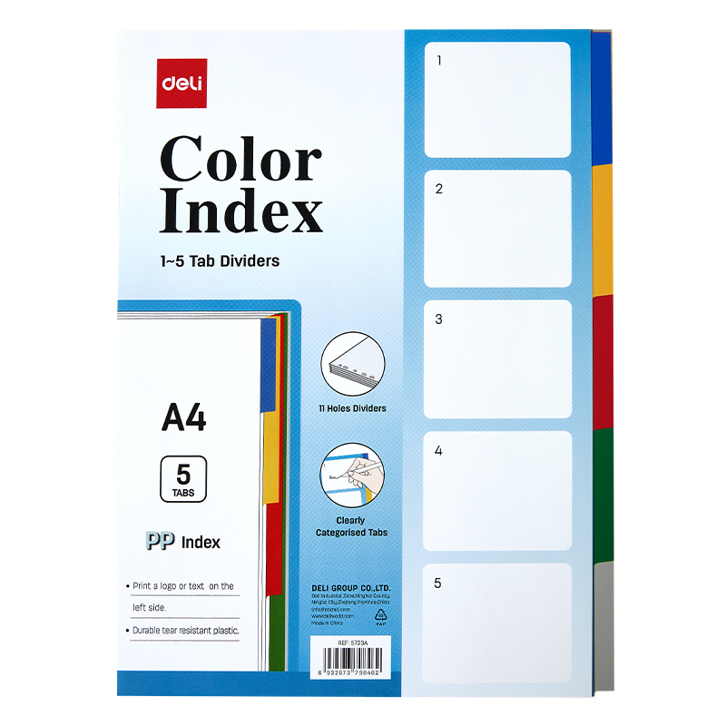 Separatoare Index Plastic 1-5 Deli