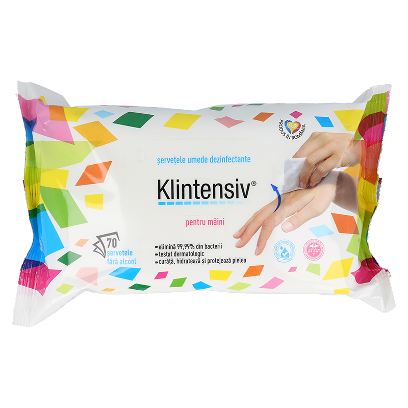 Servetele Umede Antibacteriene & Dezinfectante 70BUC Klintensiv