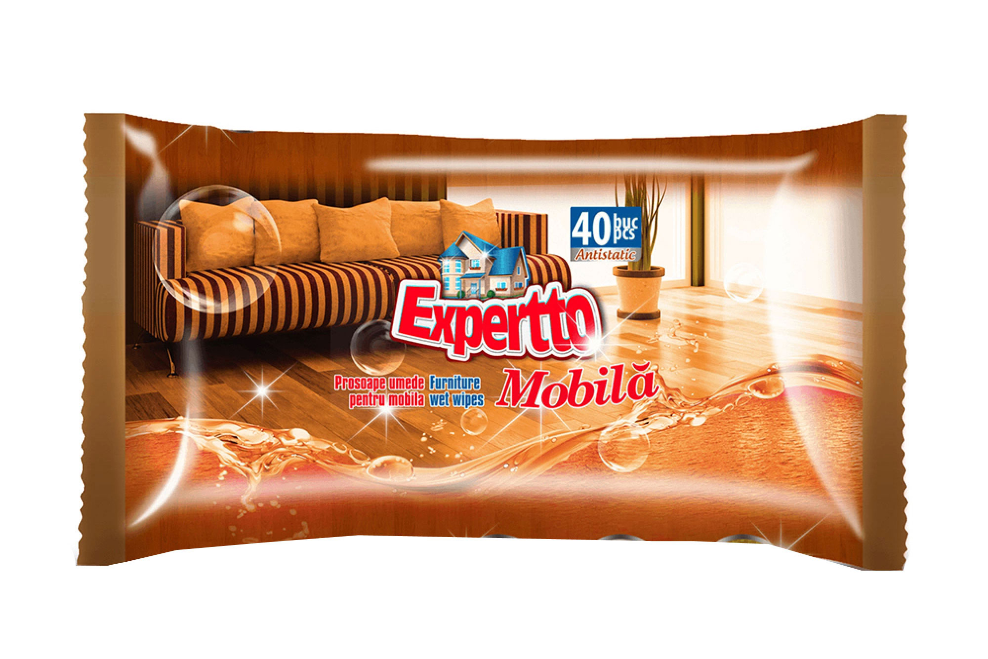Servetele Umede Pentru Mobila 40/Set Expertto