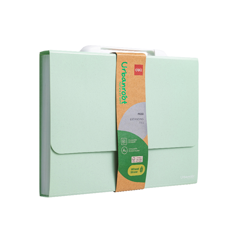 Servieta Material Eco Din Fibre De Grau Cu Maner 13 Compartimente Culori Asortate Deli