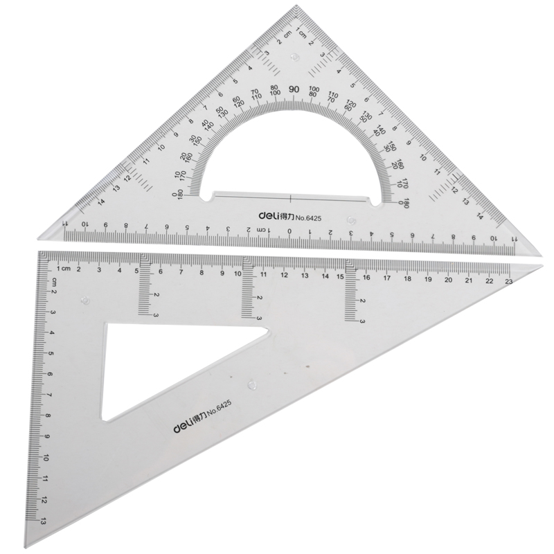 Rechizite Școlare - Set 2 echere 23cm transparente deli
