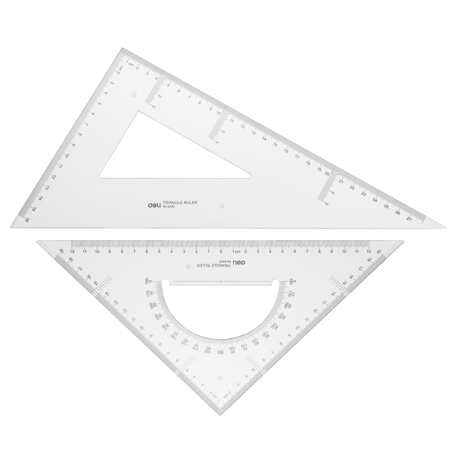 Rechizite Școlare - Set 2 echere 28cm transparente deli