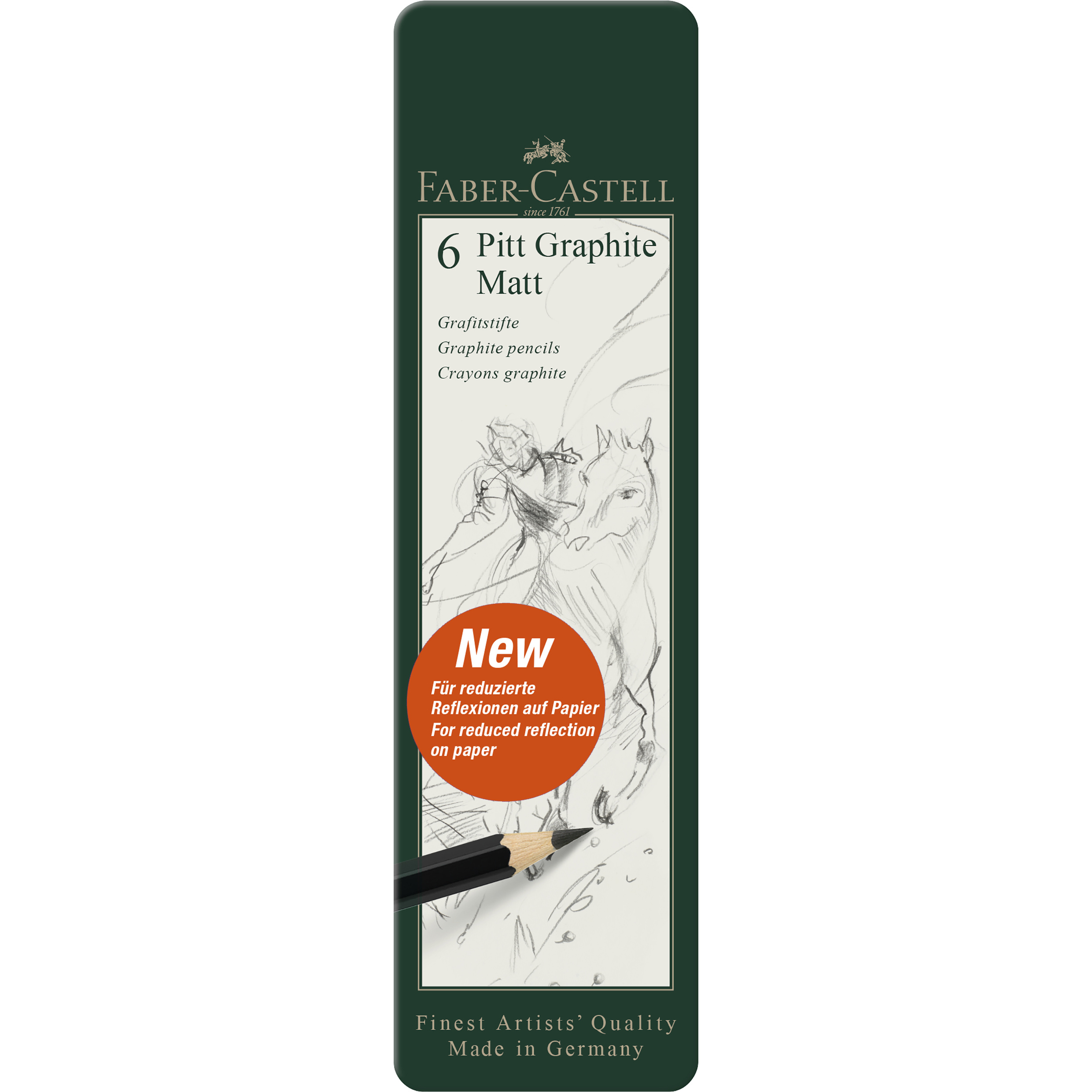 Set 6 Buc Creion Grafit Mat Pitt Faber-castell