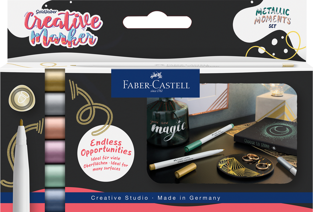 Set 6 Markere Creative Goldfaber Culori Metalizate 1.5MM Faber-castell