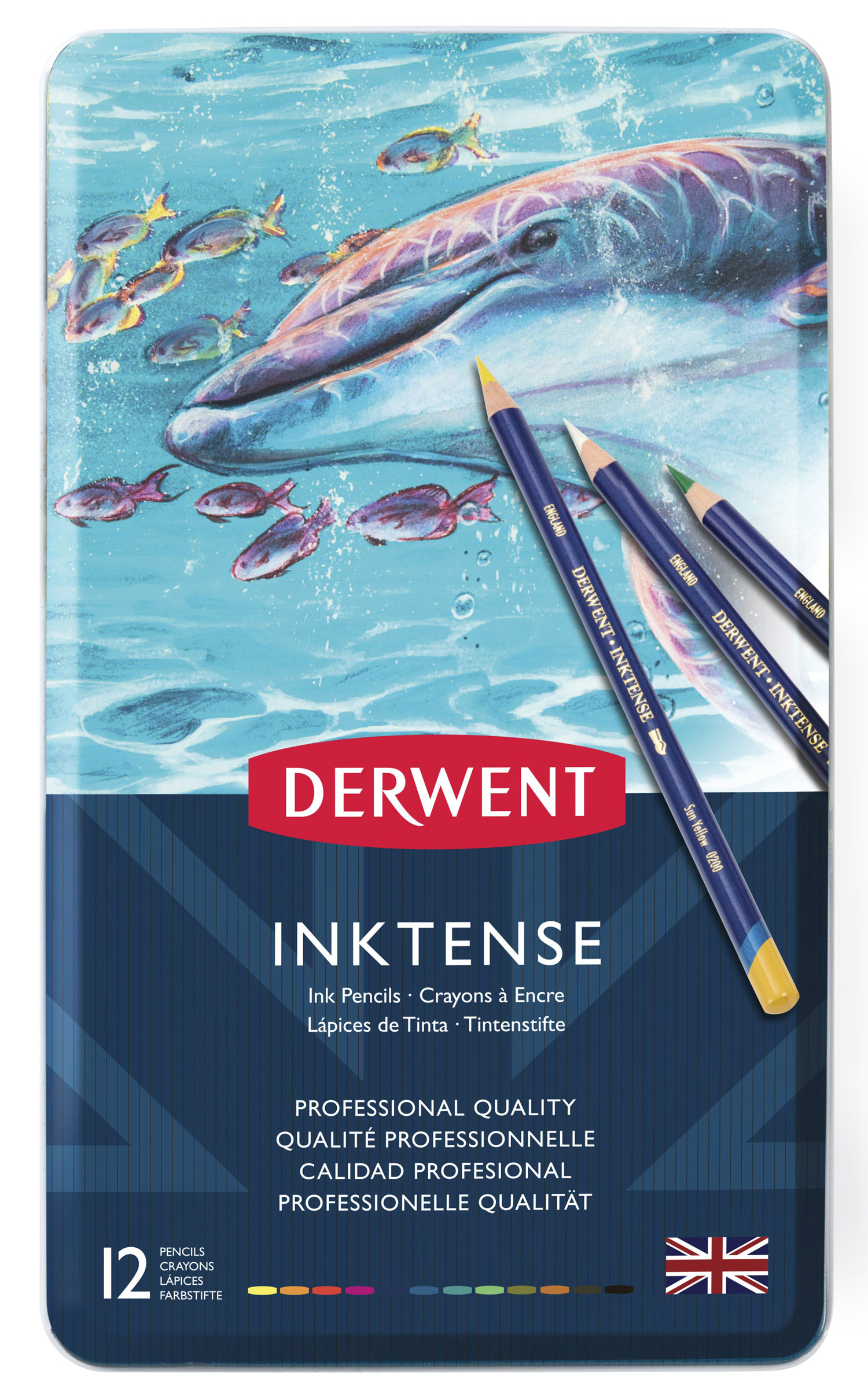 Set Creioane 12 Culori Inktense Derwent