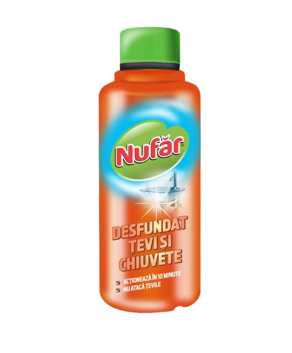 Solutie Desfundat Tevi Si Chiuvete 375ML Nufar Farmec