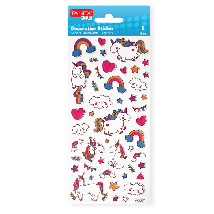 Sticker Puffy Unicorns TNX-25122 Tanex