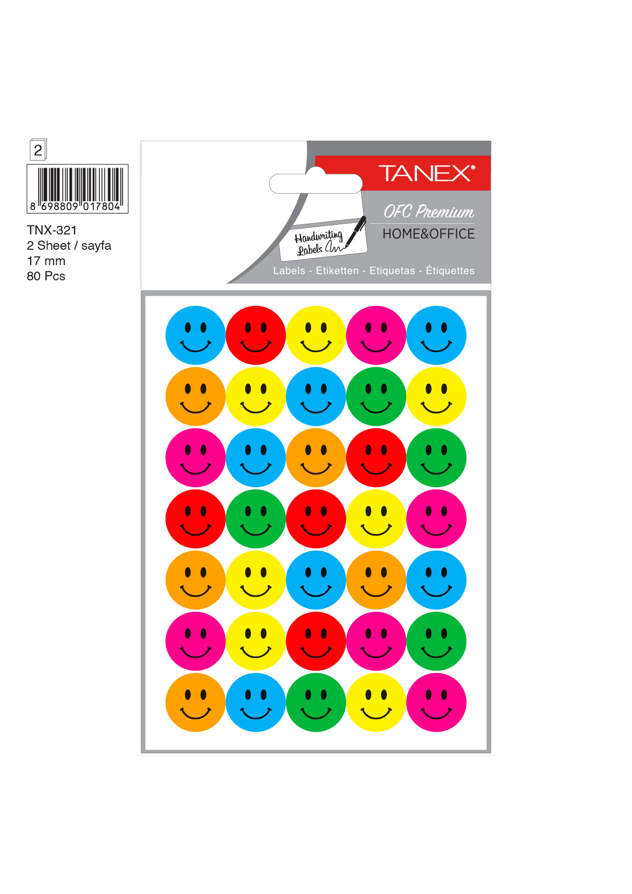 Sticker Smiley Asortate 2/Set TNX-321 Tanex