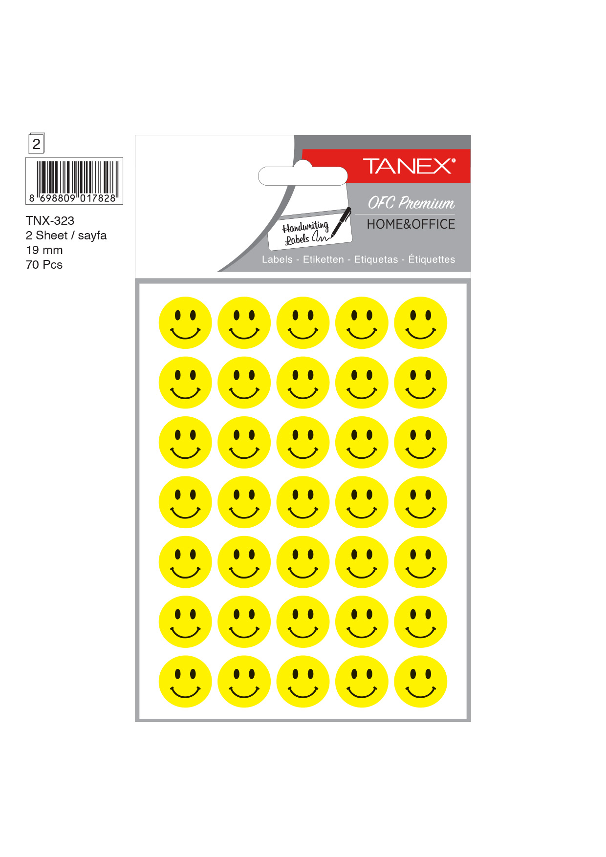 Sticker Smiley Galben 2/Set TNX-321 Tanex