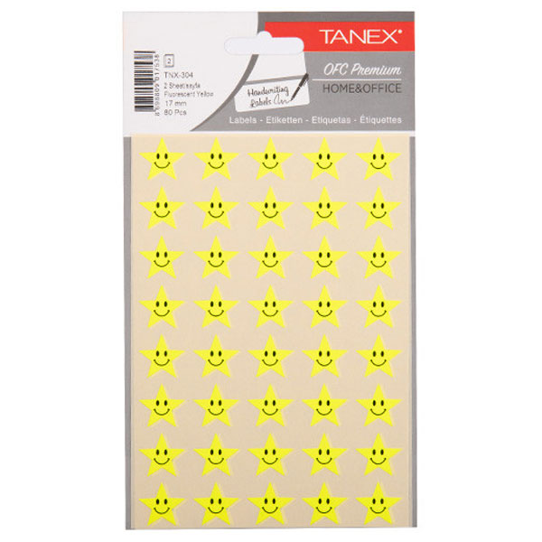 Sticker Smiley Stars Galbene 80/Set TNX-304 Tanex
