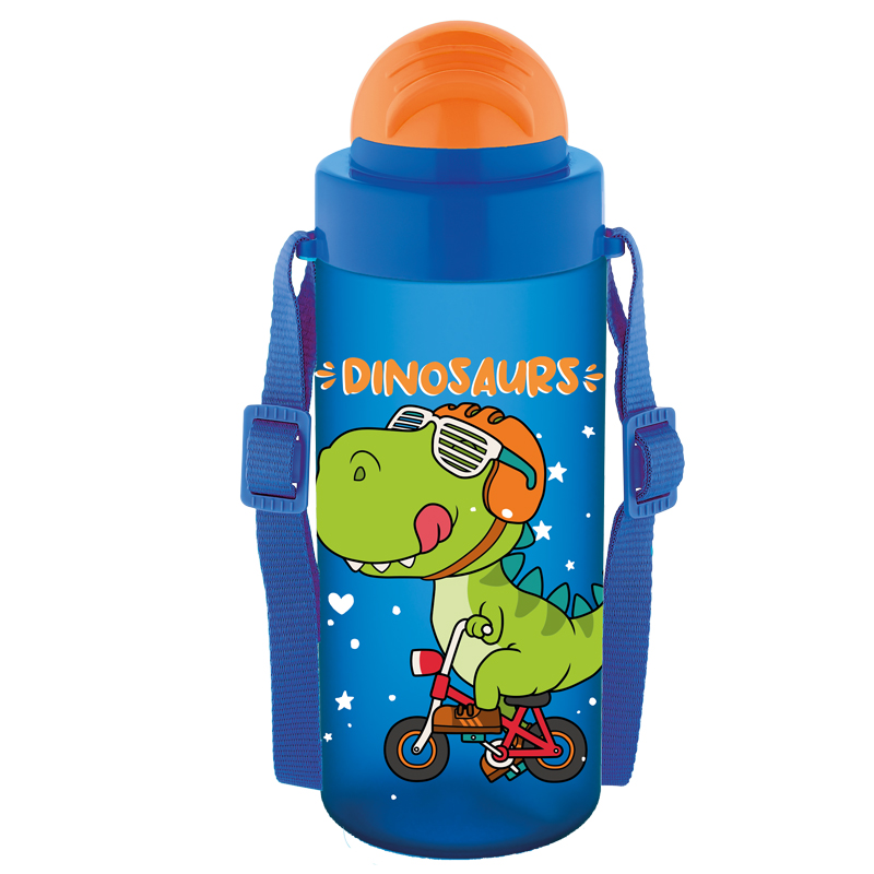Sticla apa pt copii tritan soft touch 500ml cu pai si curea transport t-0106 noki [2]
