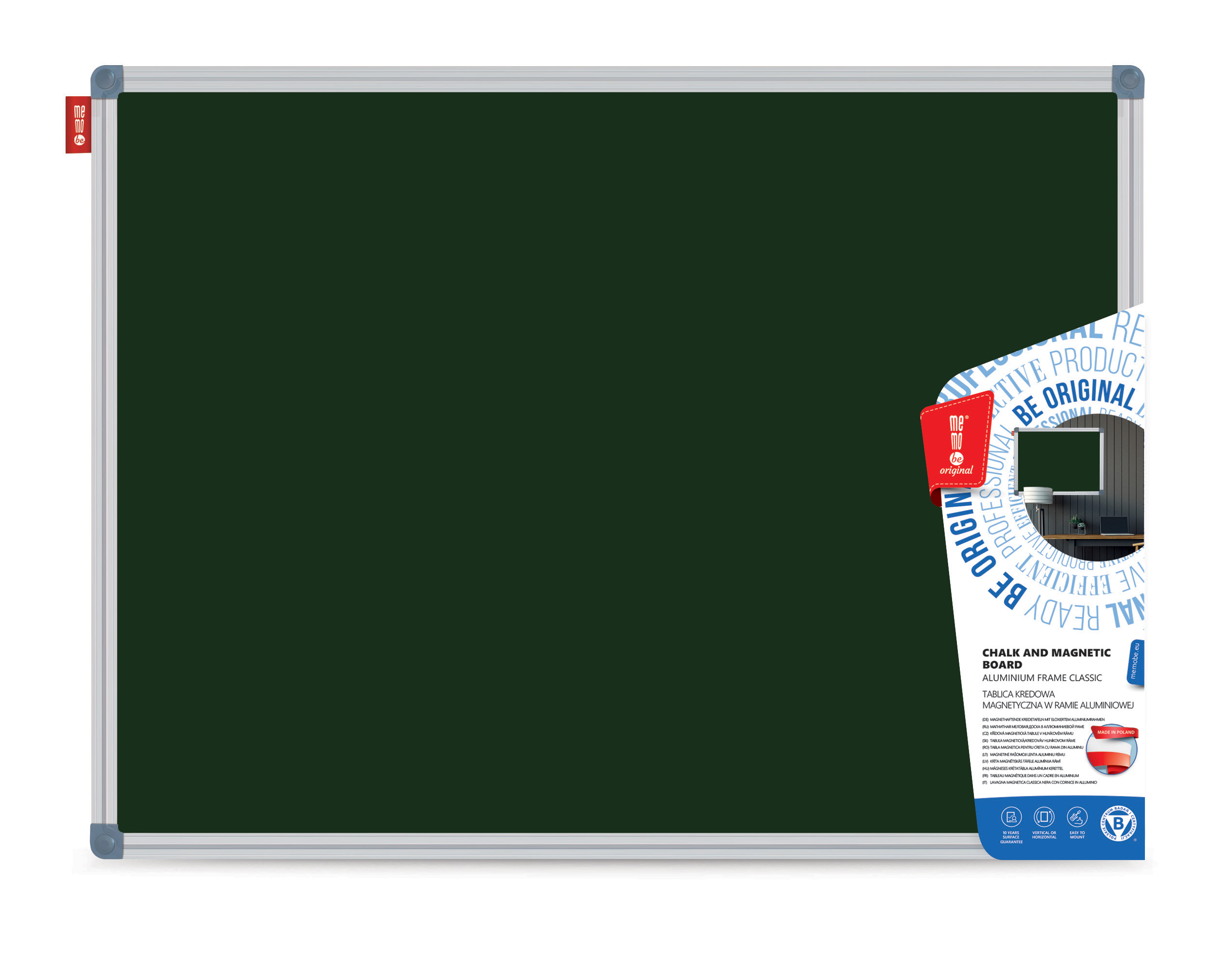 Memoboards Tabla Creta Verde Magnetica 120*240 Cm Rama Aluminiu Memo BE