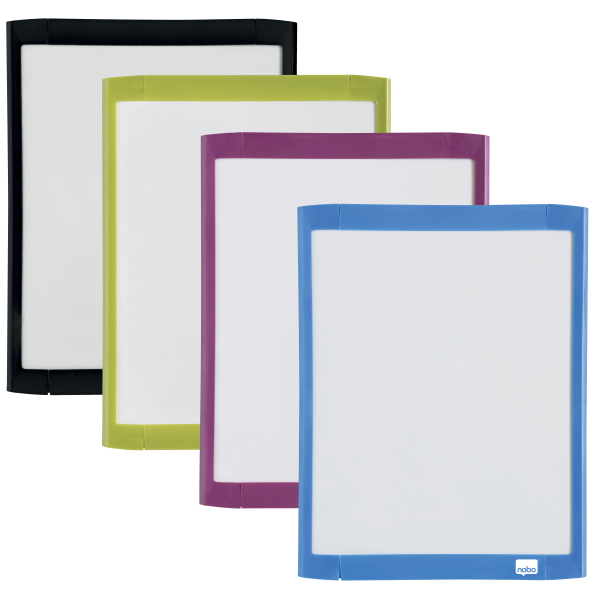 Produse pentru prezentare și afișare - Tabla magnetica 21*28 cm + accesorii alba rama color nobo