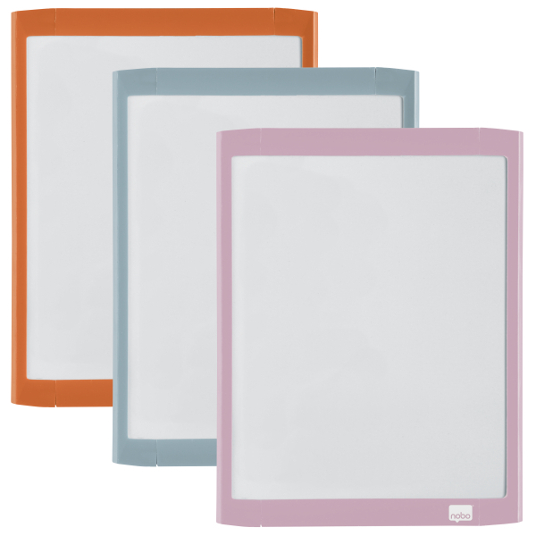 Produse pentru prezentare și afișare - Tabla magnetica 21*28 cm + accesorii alba rama pastel nobo