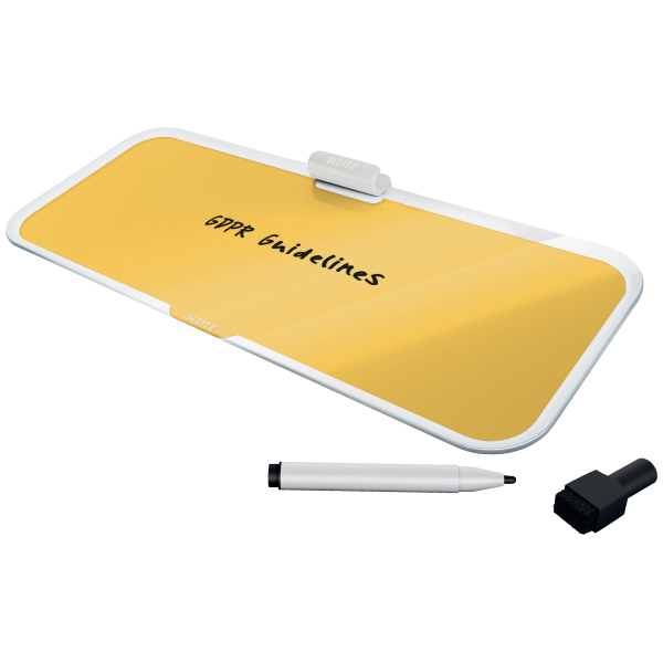 Tabla sticla cu trepied pentru birou galben chihlimbar cosy leitz [2]