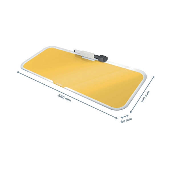Tabla sticla cu trepied pentru birou galben chihlimbar cosy leitz [3]