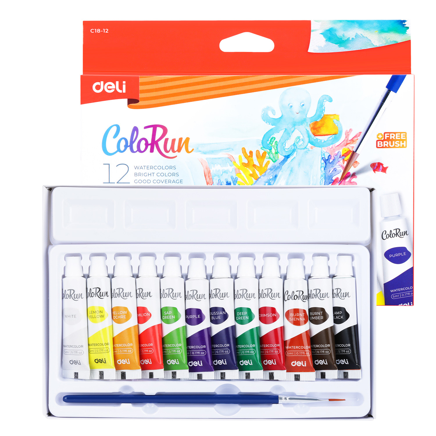 Tempera 12 Culori 5ML Deli