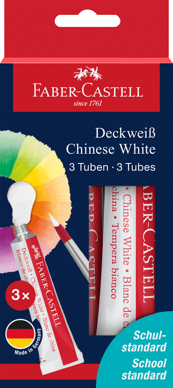 Tempera Tub De Alb 7,5 Ml Set 3 Buc Faber-castell