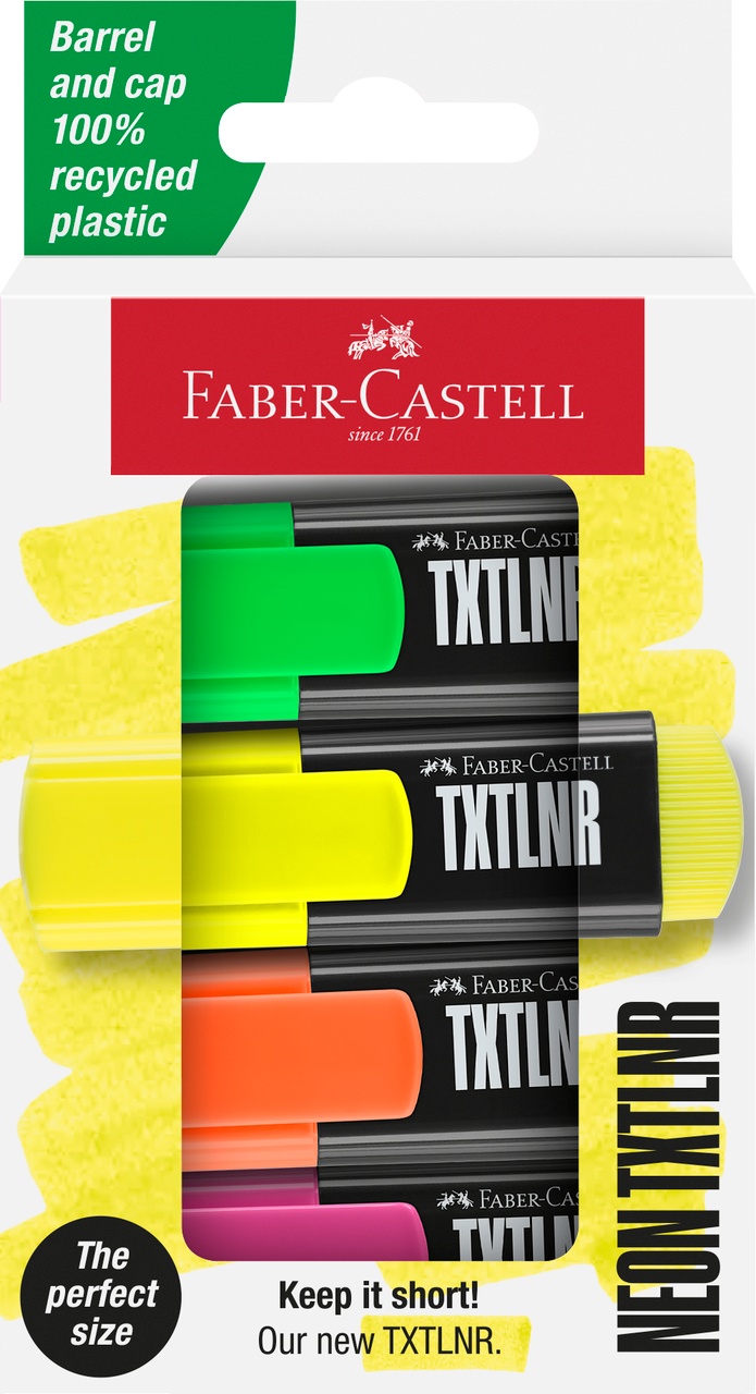 Textmarker Mini Set 4 Superfluorescent Faber-castell