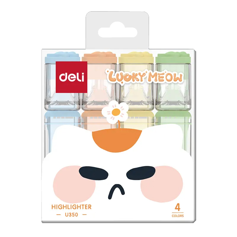Textmarker Set 4 Forma Patrata Cats Deli