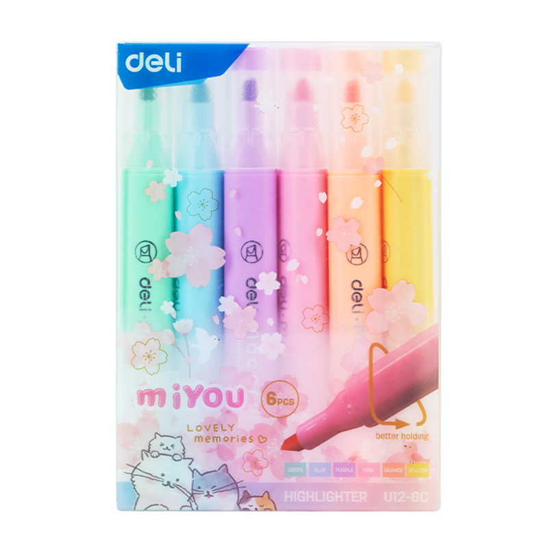Textmarker Set 6 Slim Miyou Macarons Deli