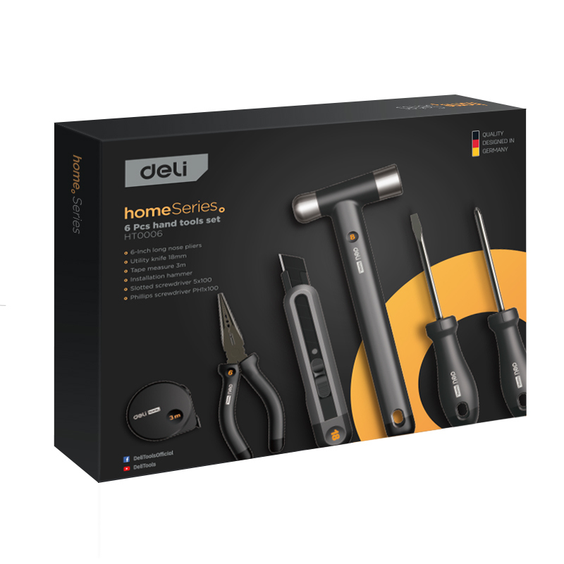 Trusa Scule 6 Piese De Baza Negru Home Series Deli
