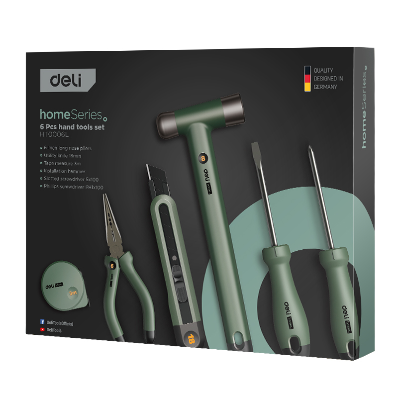 Trusa Scule 6 Piese De Baza Verde Home Series Deli