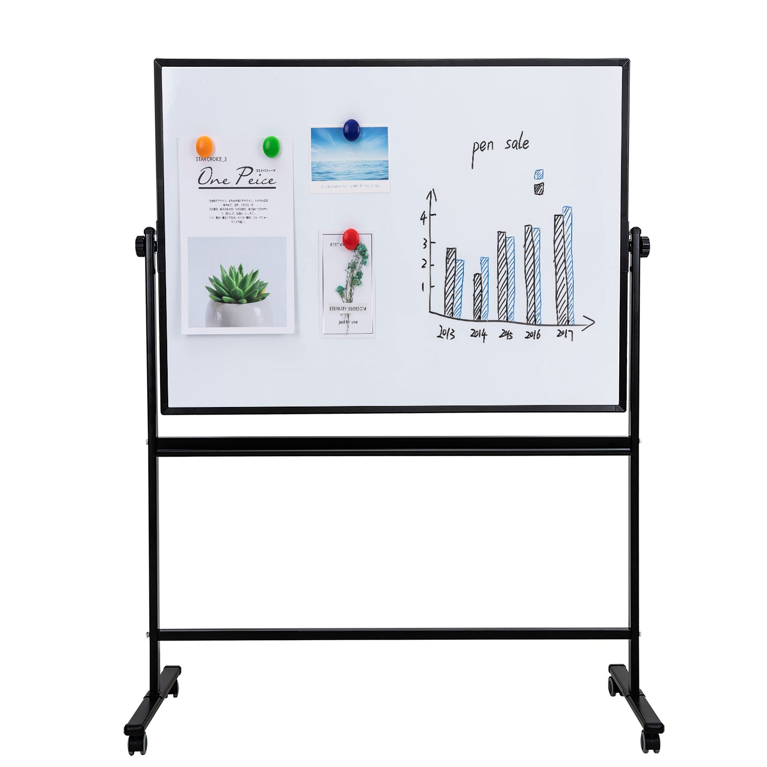 Whiteboard Magnetic Mobil 90*150 Cm Rama Aluminiu Deli