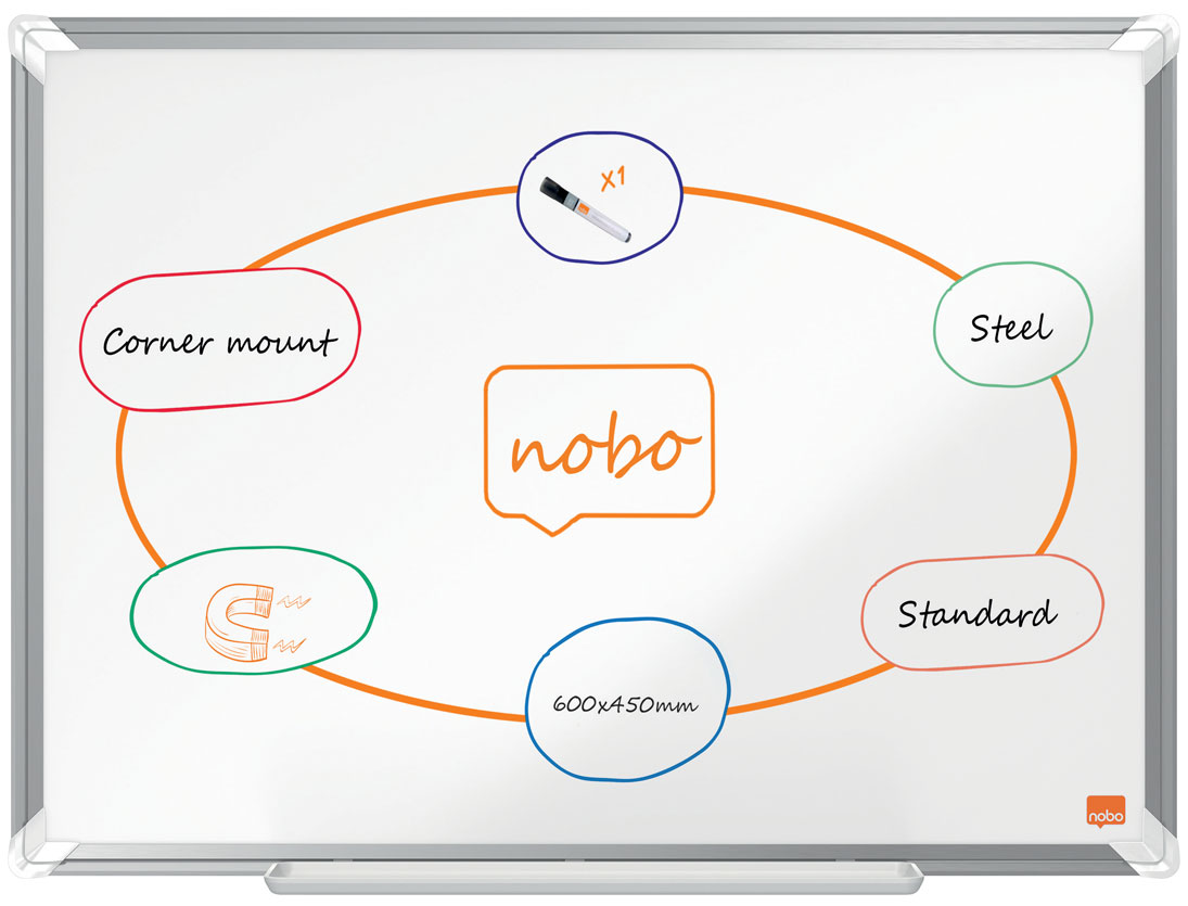 Produse pentru prezentare și afișare - Whiteboard magnetic otel lacuit 45 x 60 cm premium plus nobo