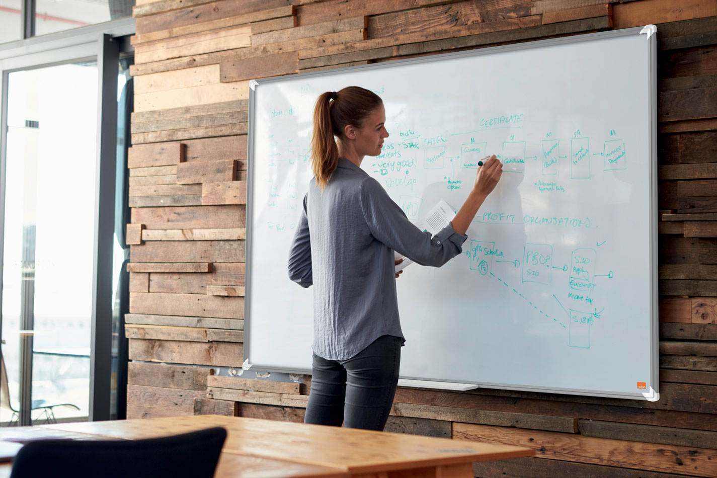 Whiteboard magnetic otel lacuit 45 x 60 cm premium plus nobo [2]