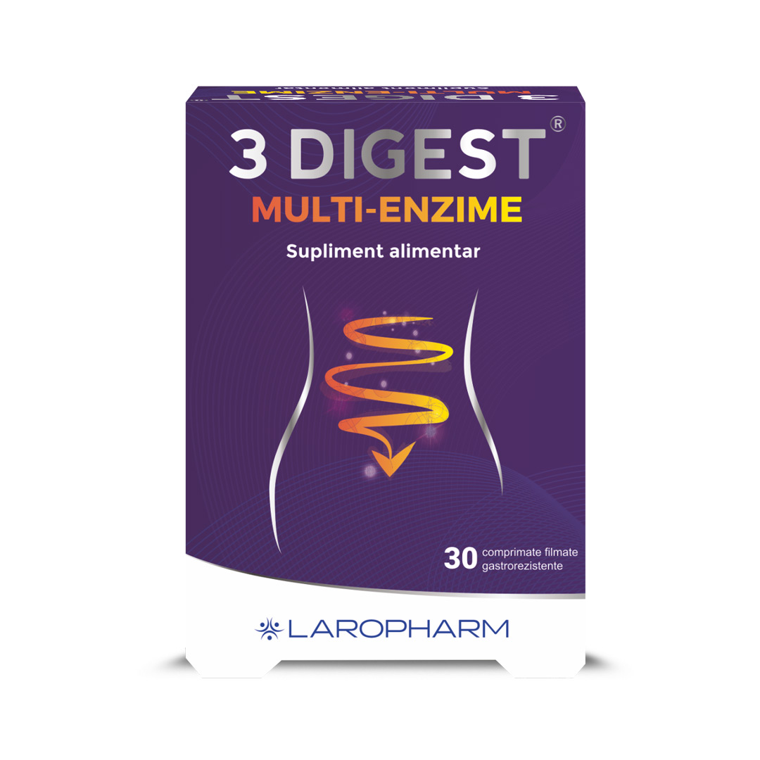 3 Digest Multi-Enzime, 30 comprimate, Laropharm