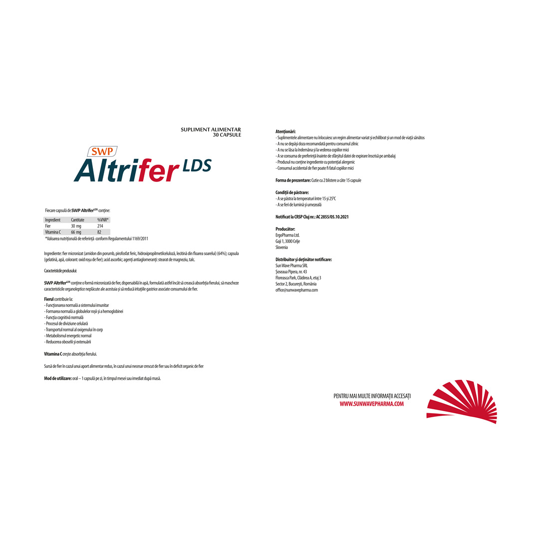 Altrifer LDS, 30 capsule, Sun Wave Pharma, [2],farmaciabajan.ro