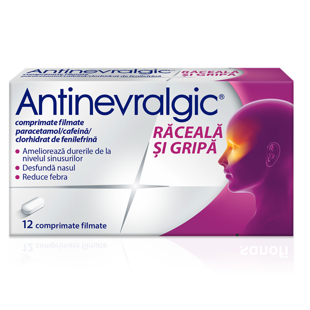 Antinevralgic Raceala si Gripa, 12 comprimate filmate, Sanofi