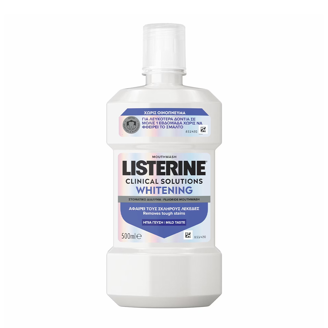 Apa de Gura Clinical Solutions Whitening Zero Alcool, 500 ml, Listerine