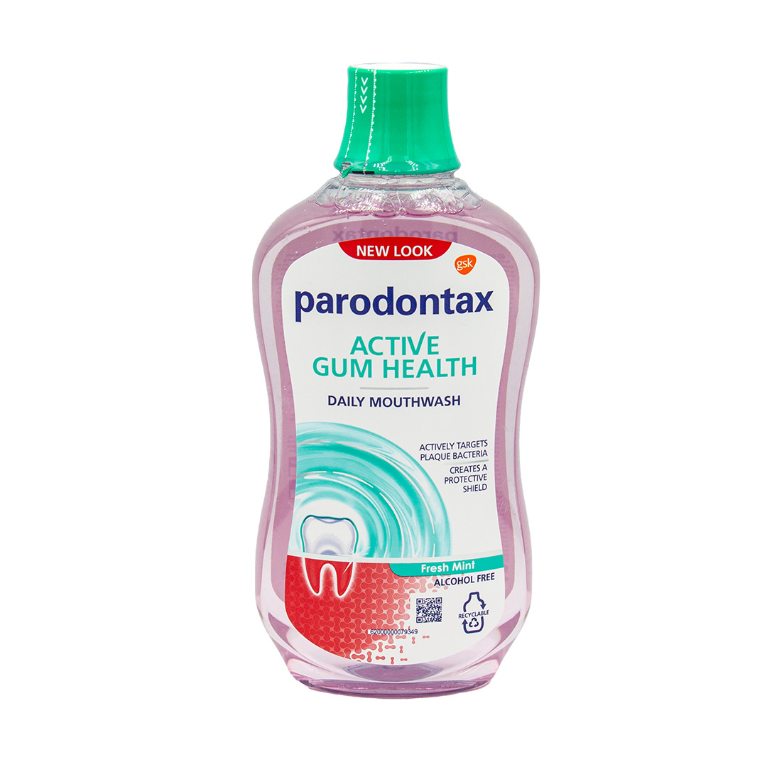 Apa de gura fara alcool Active Gum Health Fresh Mint Parodontax, 500 ml, Gsk 