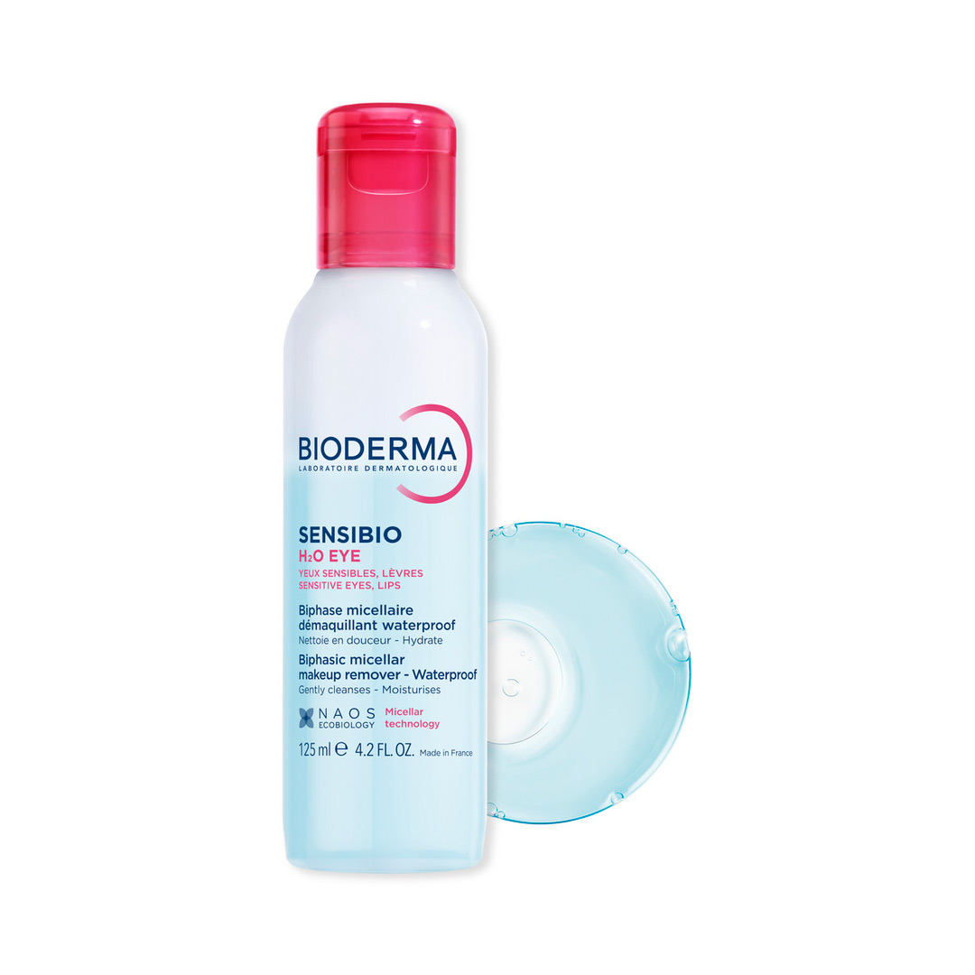 Apa micelara bifazica pentru ochi si buze Sensibio H2O, 125 ml, Bioderma 