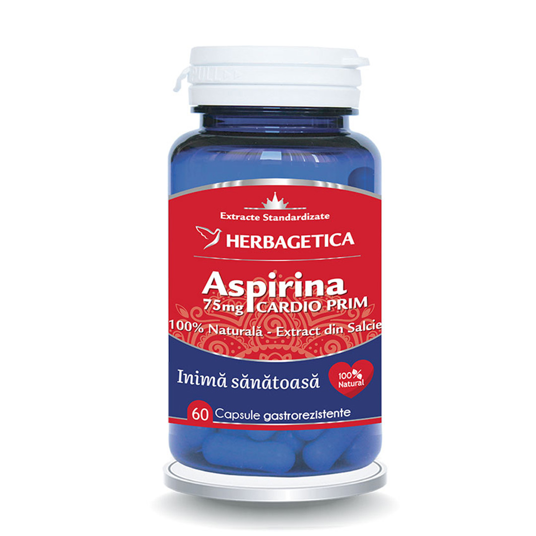 Aspirina naturala Cardio Prim, 60 capsule, Herbagetica